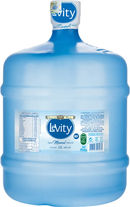 Água mineral Levity sem gás, galão de 10 litros