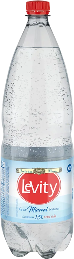 Água mineral Levity com gás, garrafa de 1,5 litro