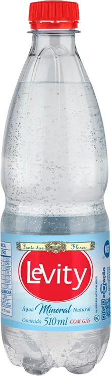 Água mineral Levity com gás, garrafa de 510 mL