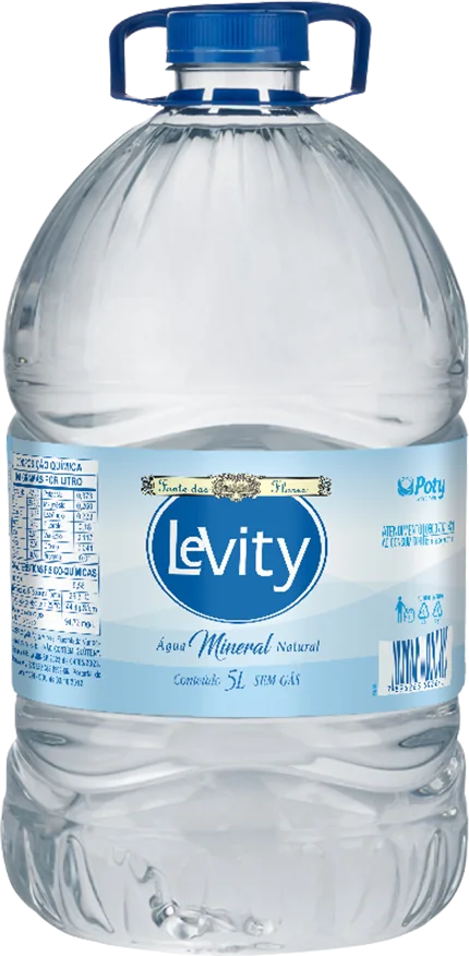 Água mineral Levity sem gás, garrafão de 5 litros