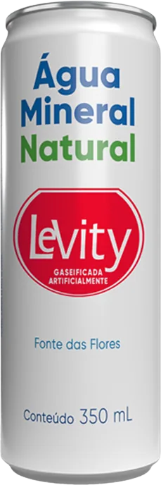 Água mineral Levity com gás, lata de 350 mL